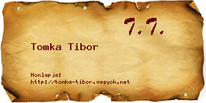 Tomka Tibor névjegykártya